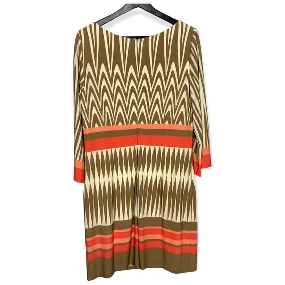 Eliza J Boat Neck Print Long Sleeve Dress *Medium - Picture 3 of 10